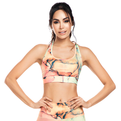 Pink MarbleSustainable Sports Bra